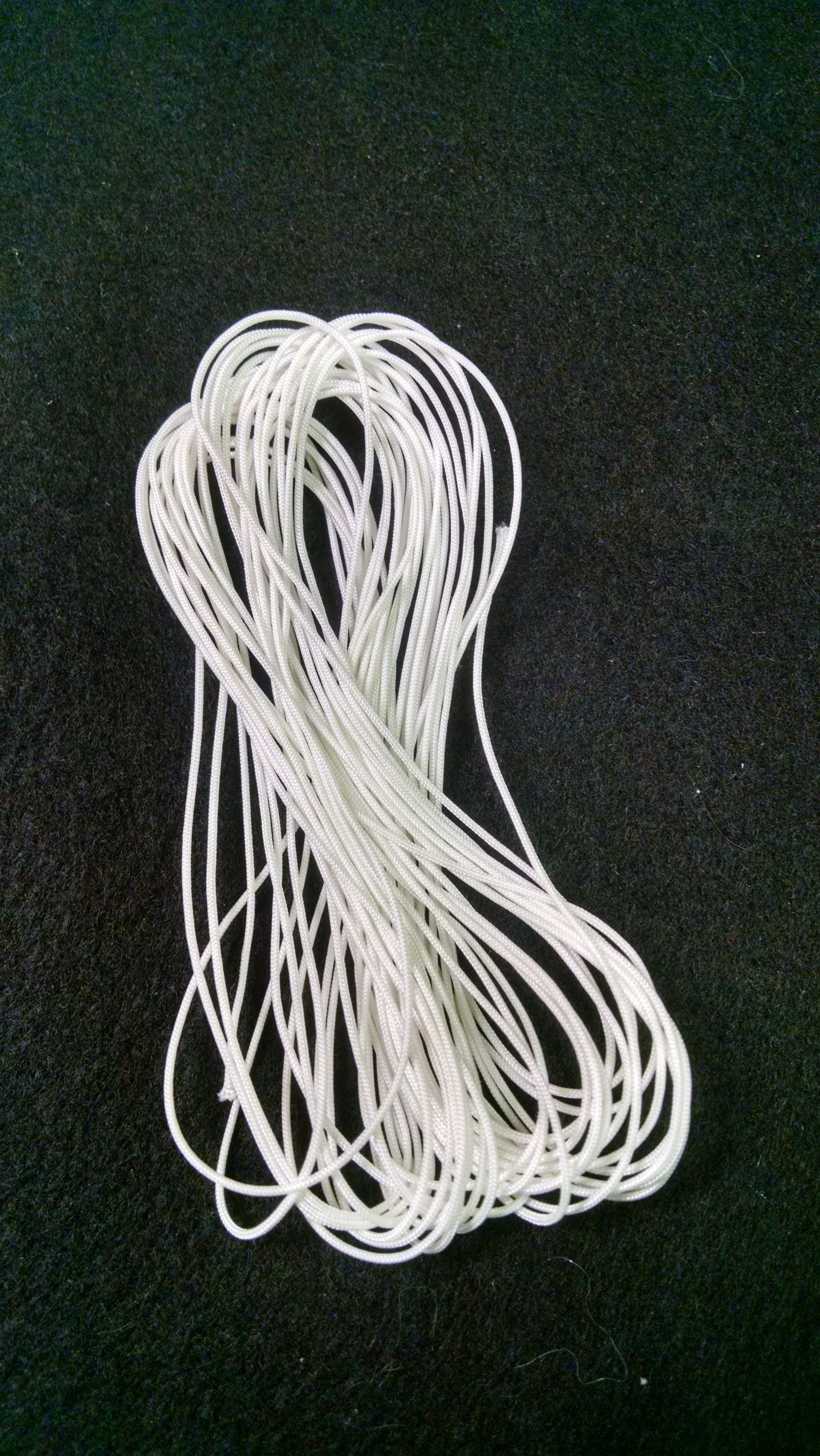 Dial Cord for older Tuners, Stereos, Radios, 0.4mm x -.8mm  White 20' 3H3-120