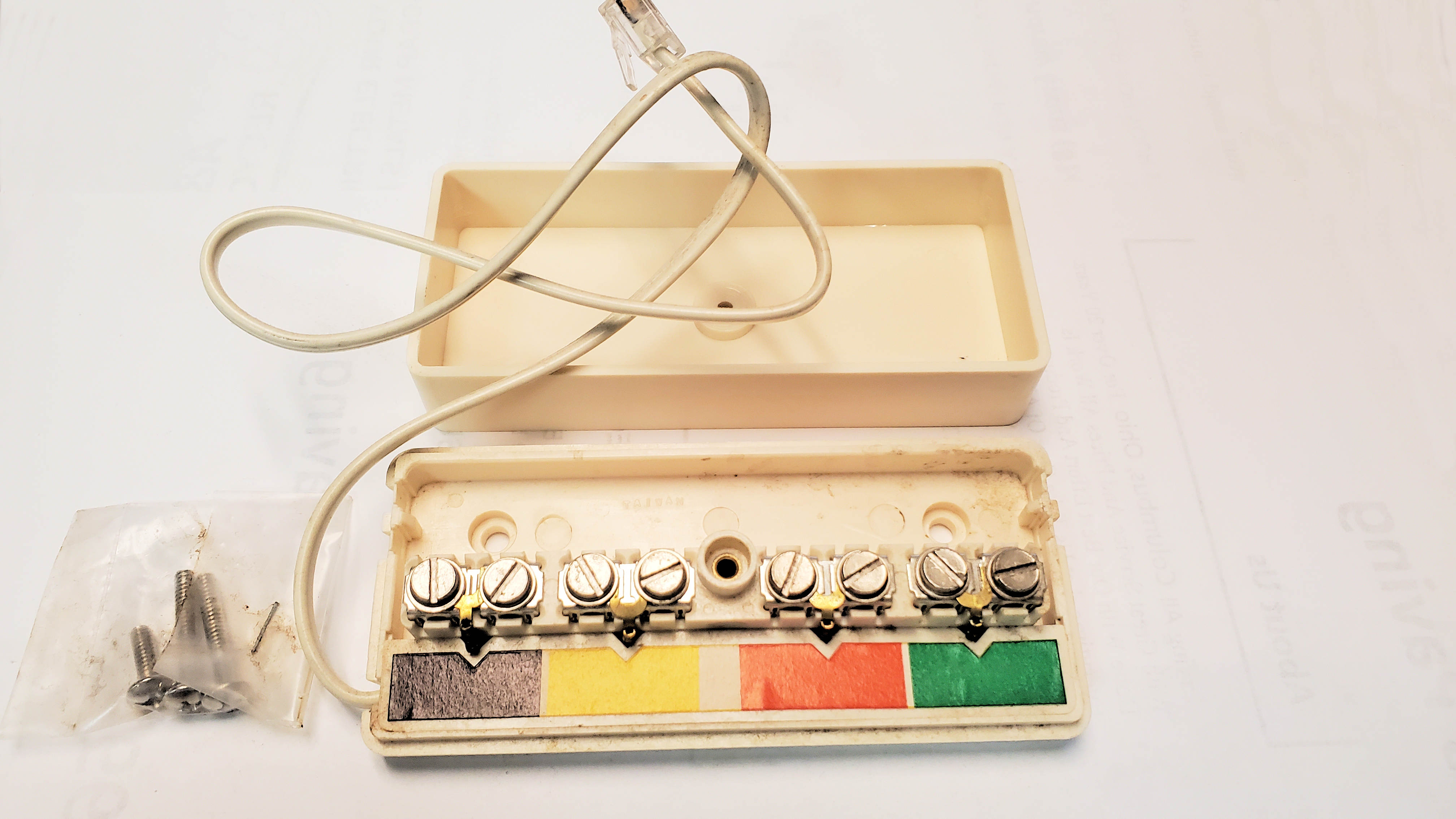 Telephone Junction Box with cable and plug 7M1-100  1 pc