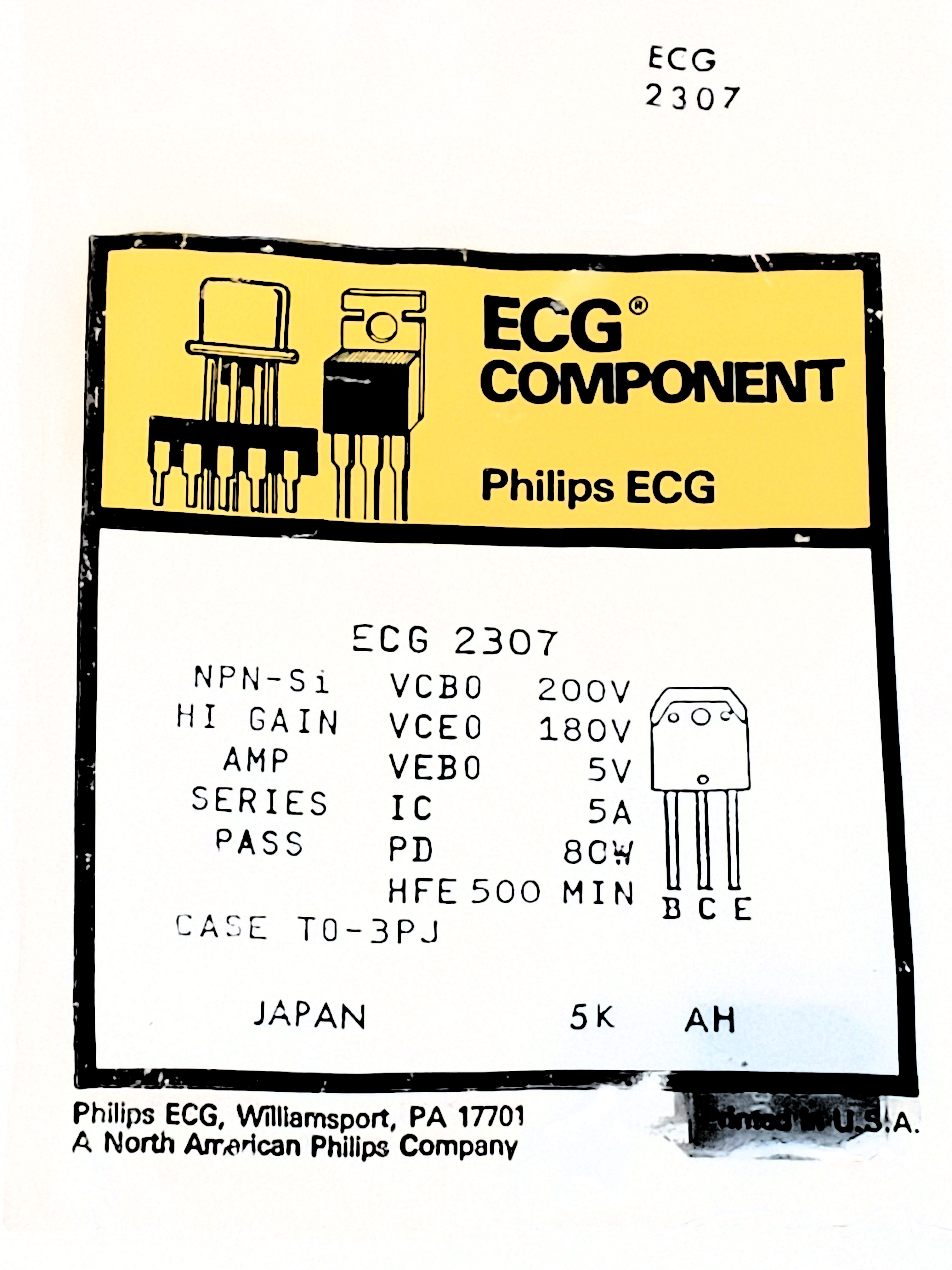 NTE2307 AKA 2SD1090 TO-3P  1 PC