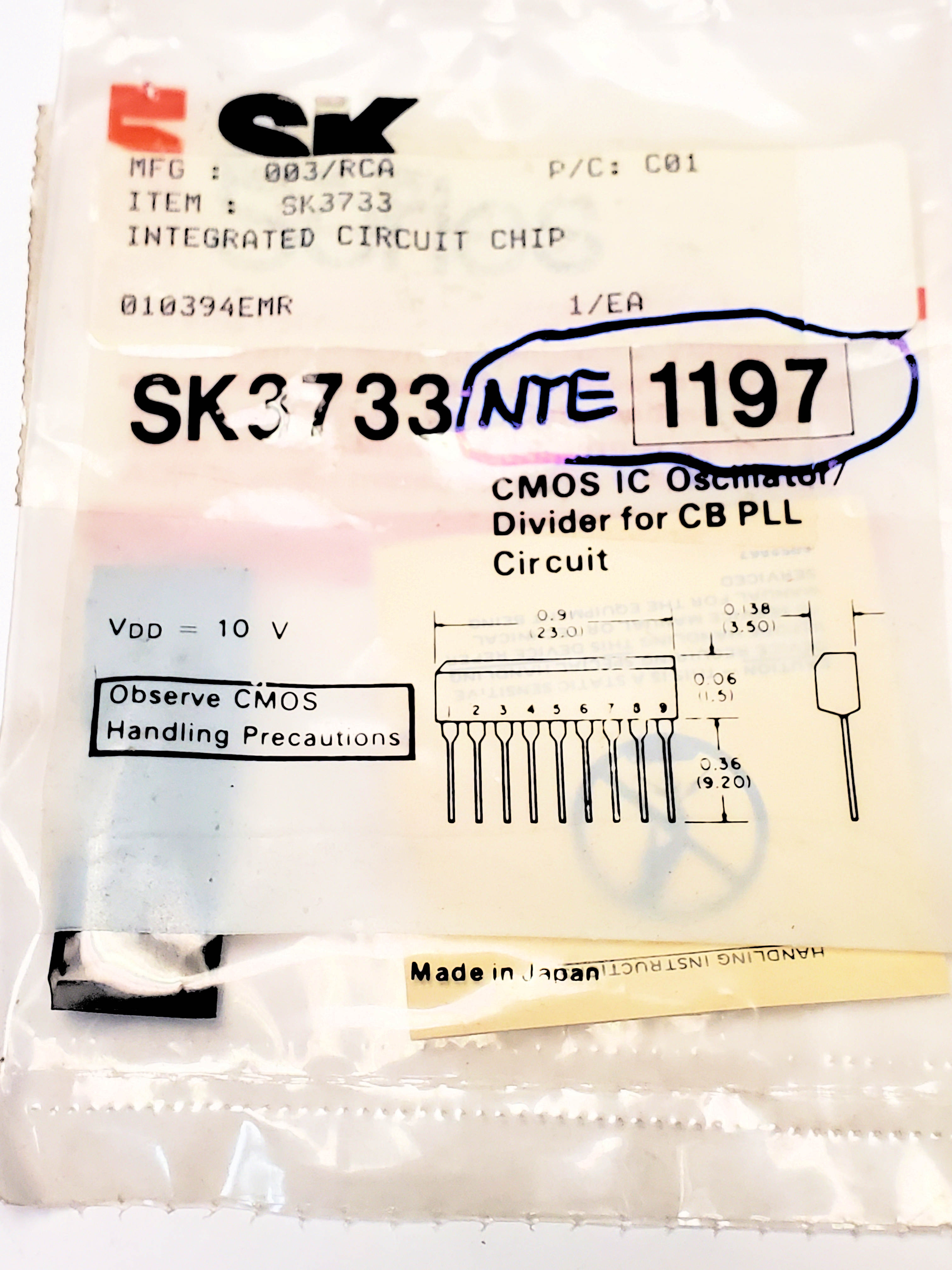 NTE1197 ALT TC5082P  9P SIP