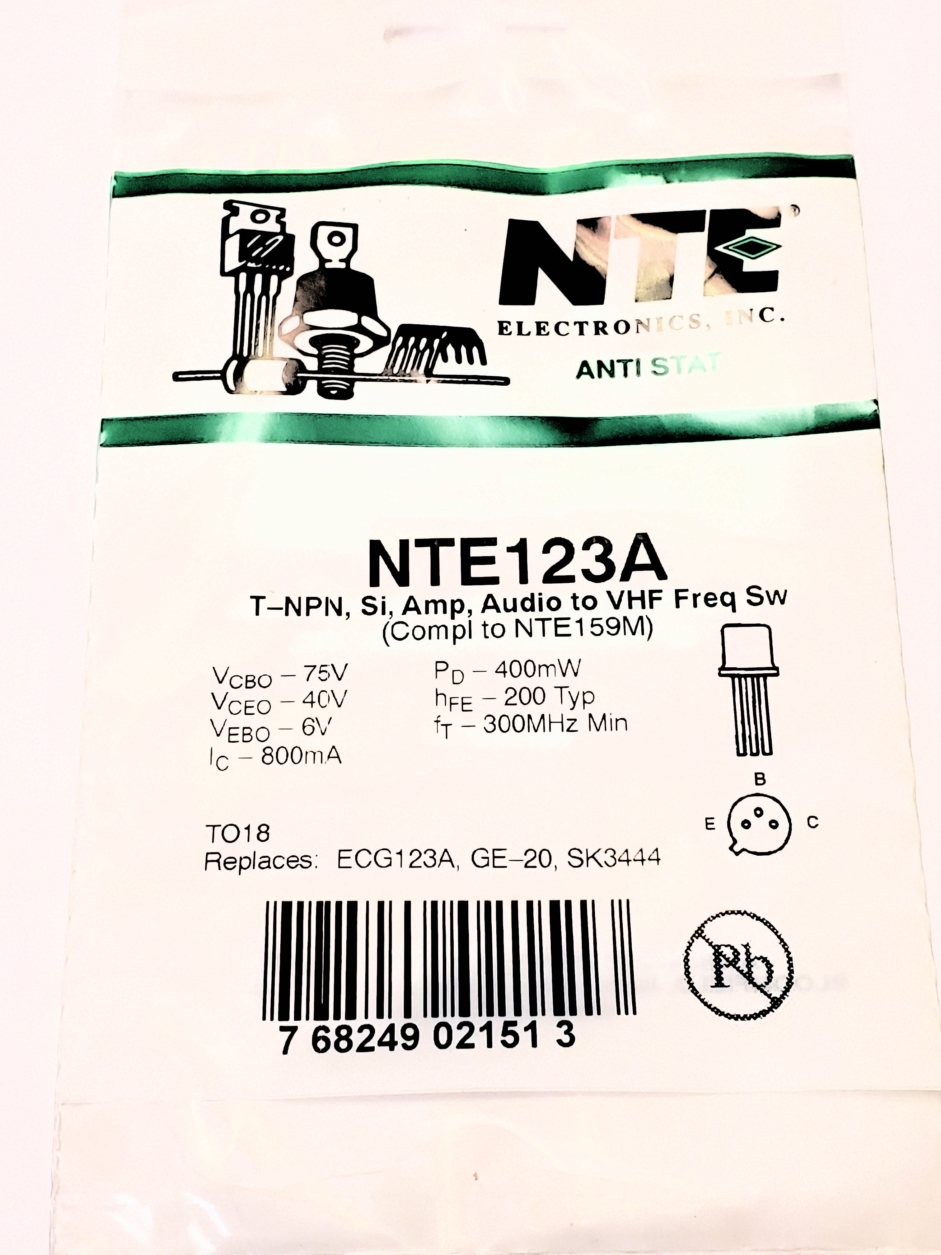 NTE123A ALT SK3444 KRS123A  TO-18
