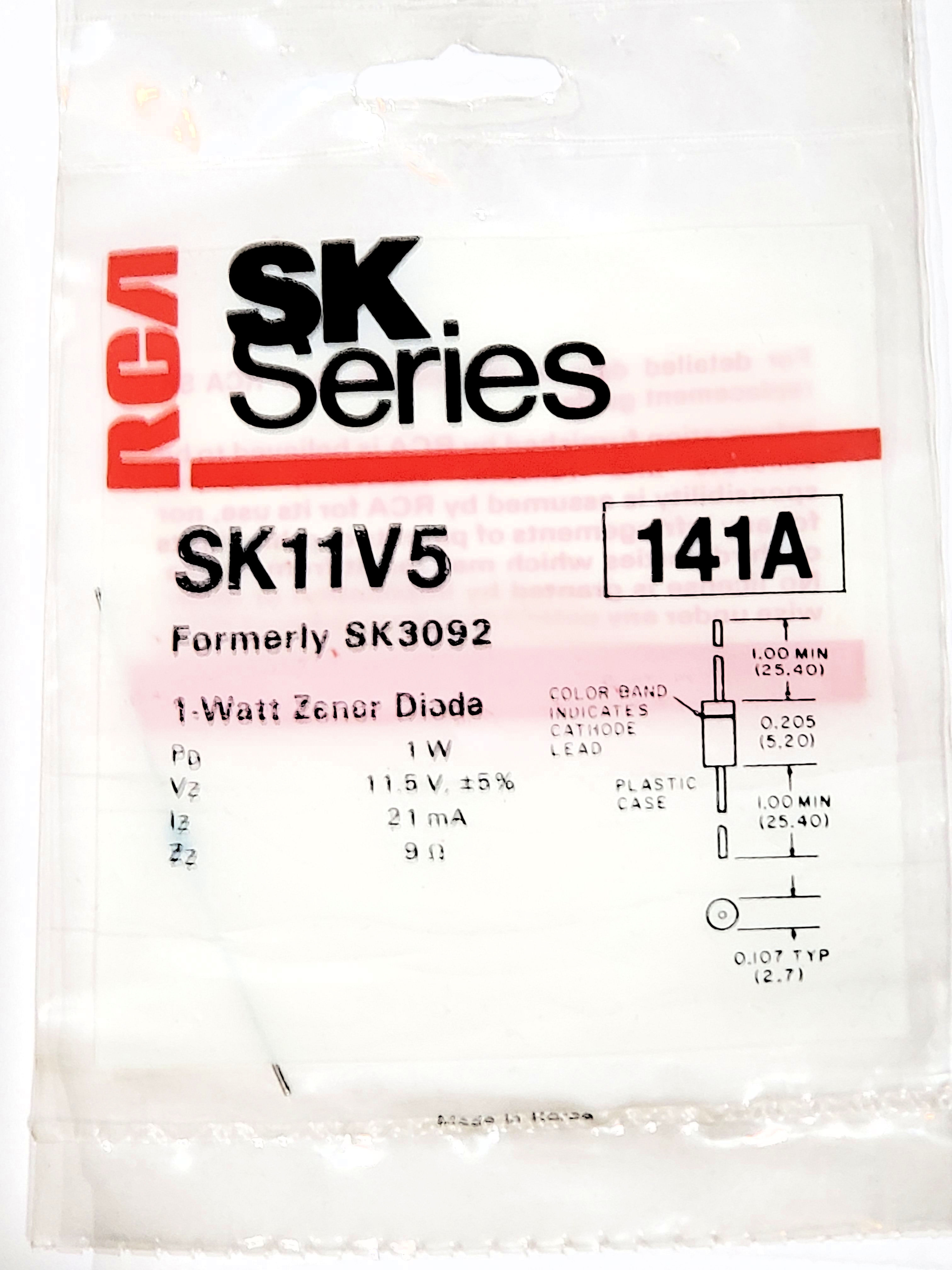 NTE141A ALT SK3092  11.5V 1W Zener Diode