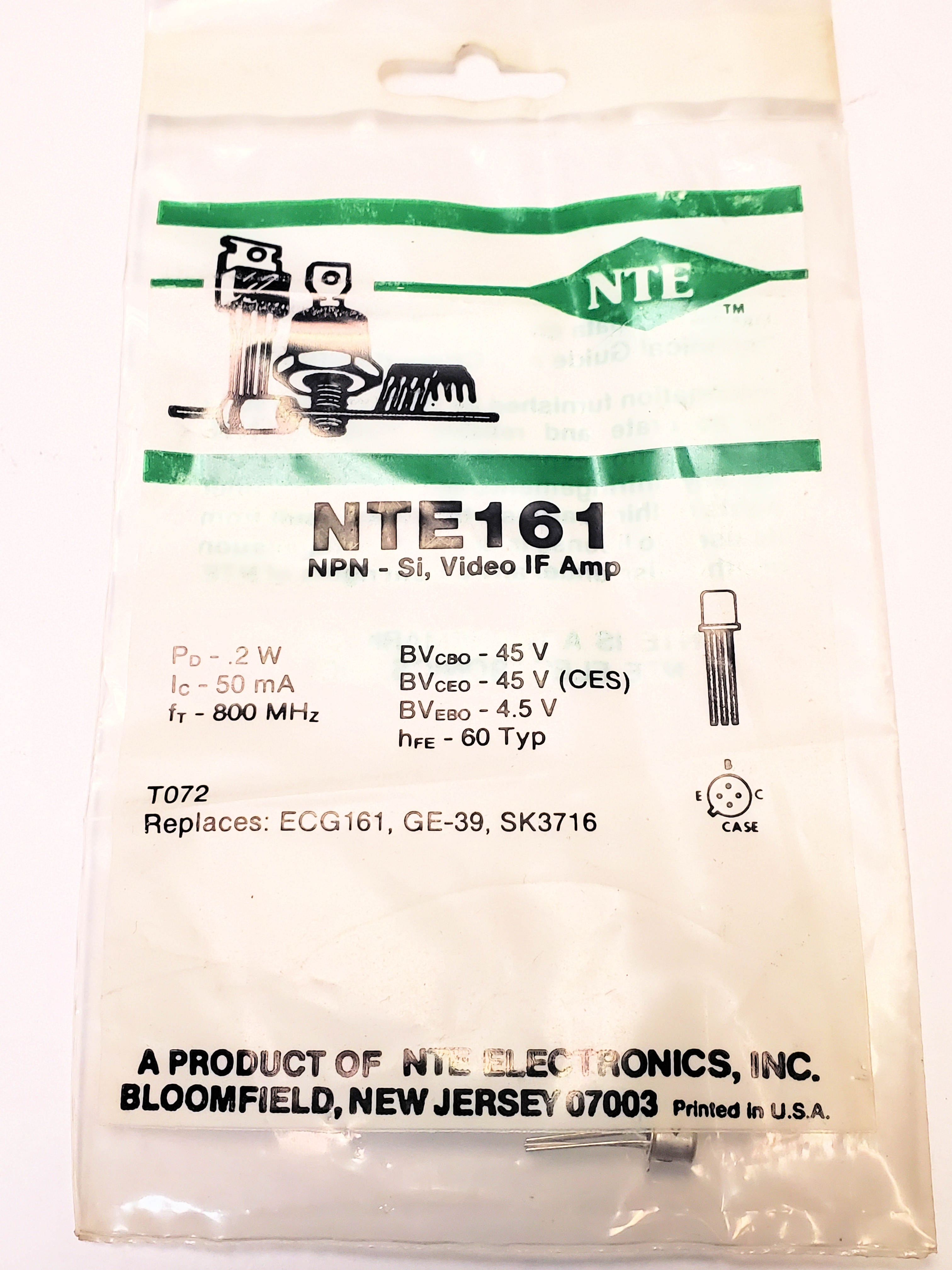NTE161  ALT  2SC761 TO-18