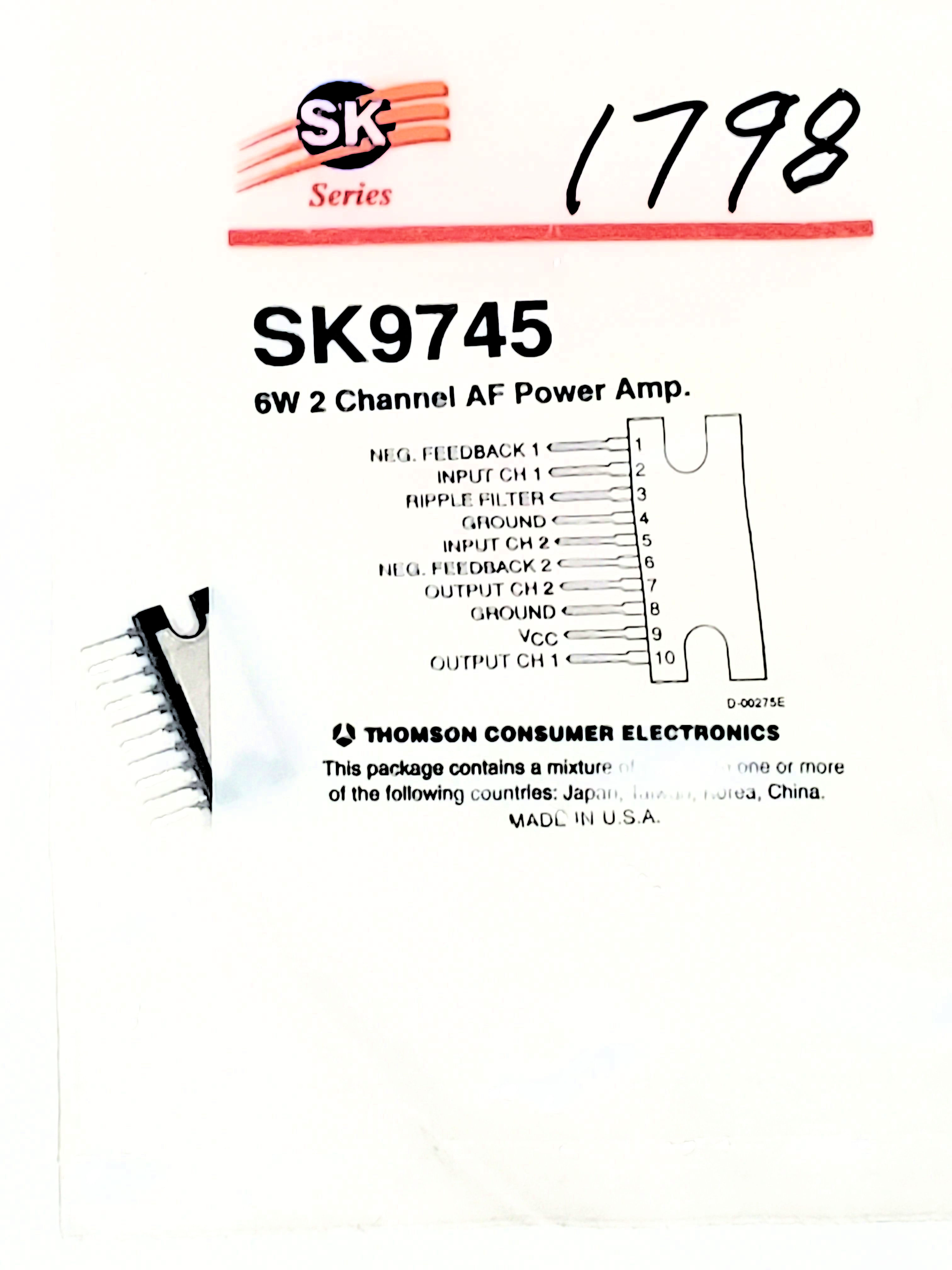 NTE1798 AKA LA4270 SK9745 10P SIP 1 PC