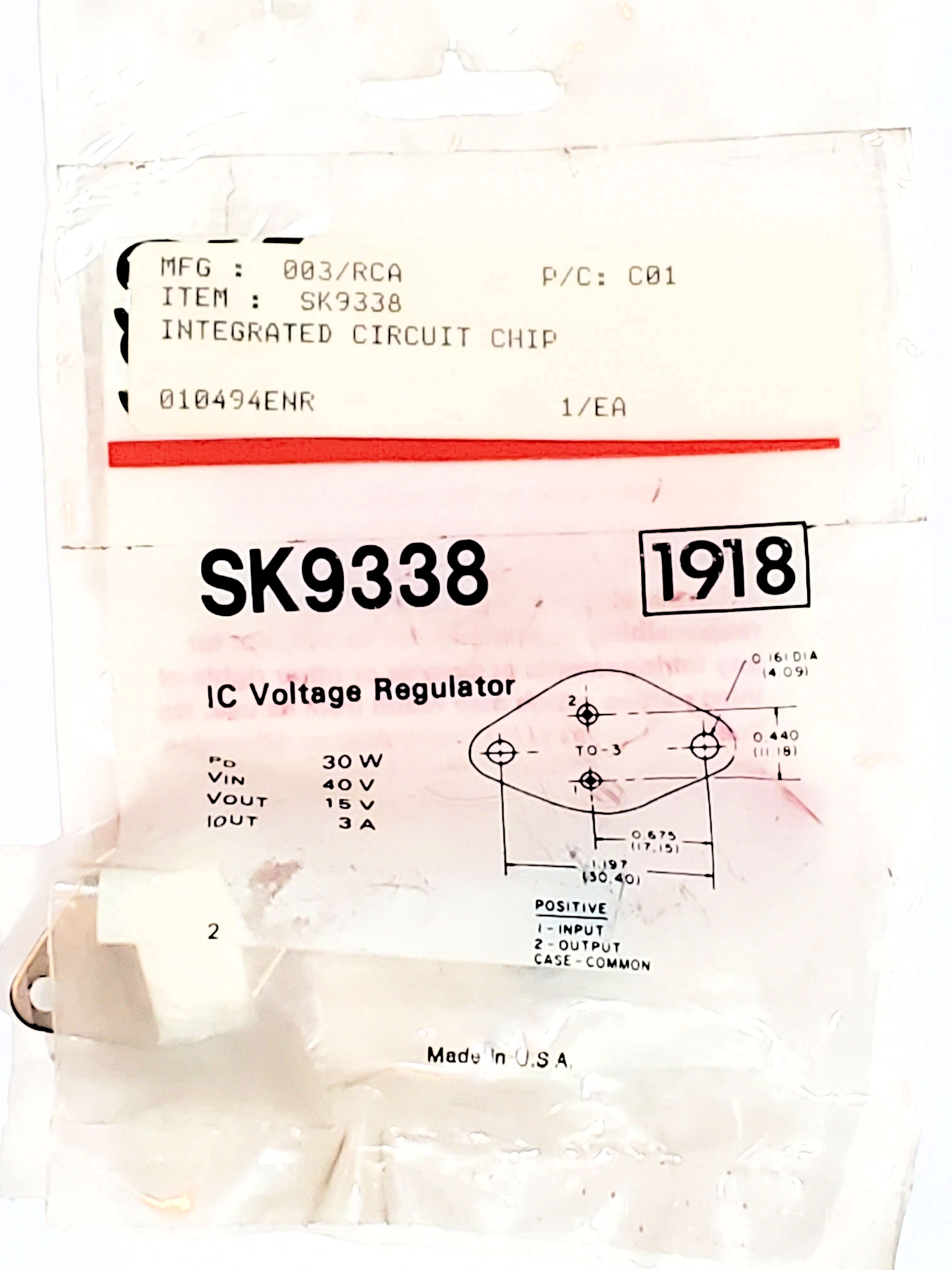 NTE1918 ALT MC7815K  TO-3