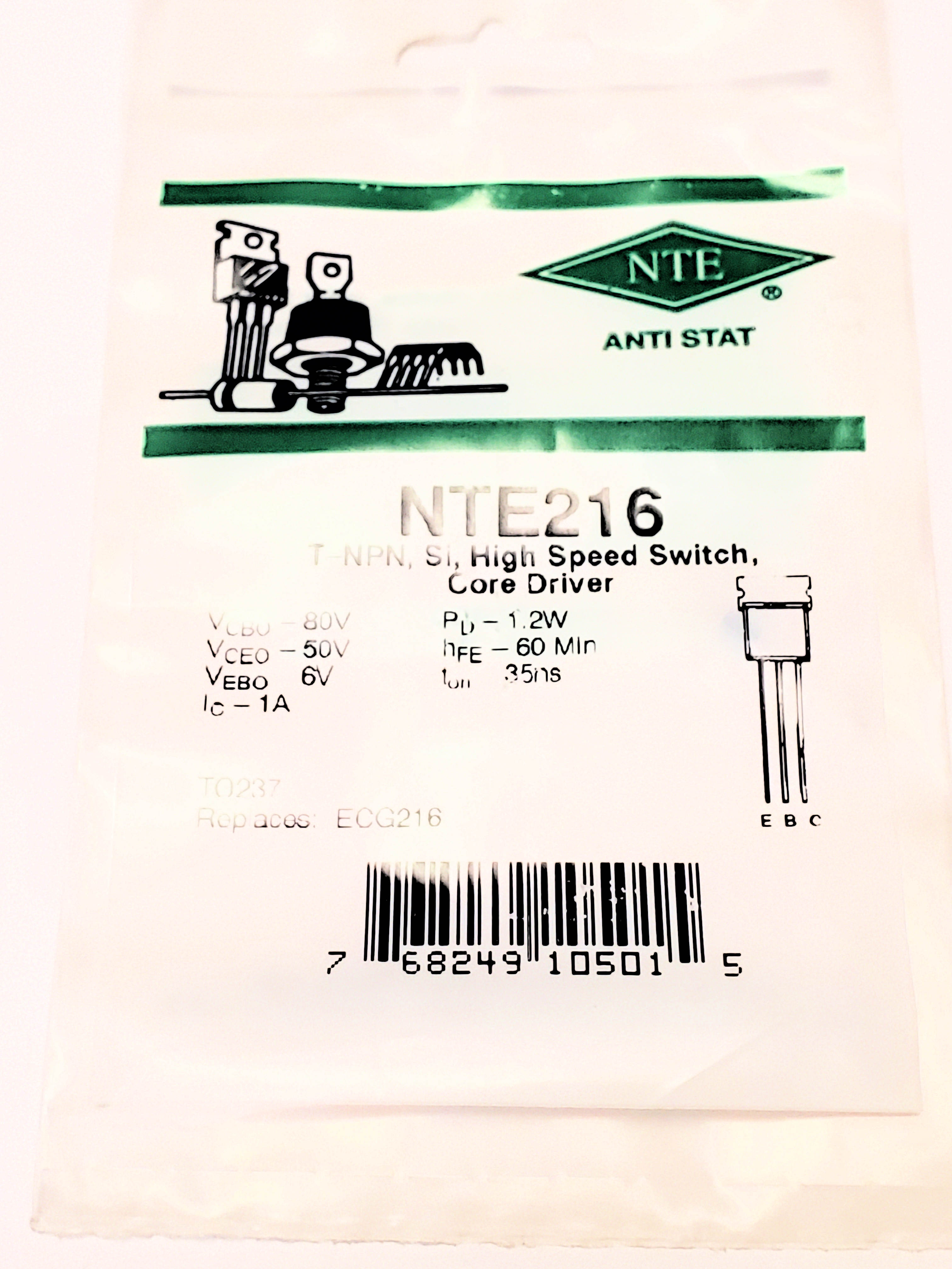NTE216 AKA 2N6714  TO-92 1 pc