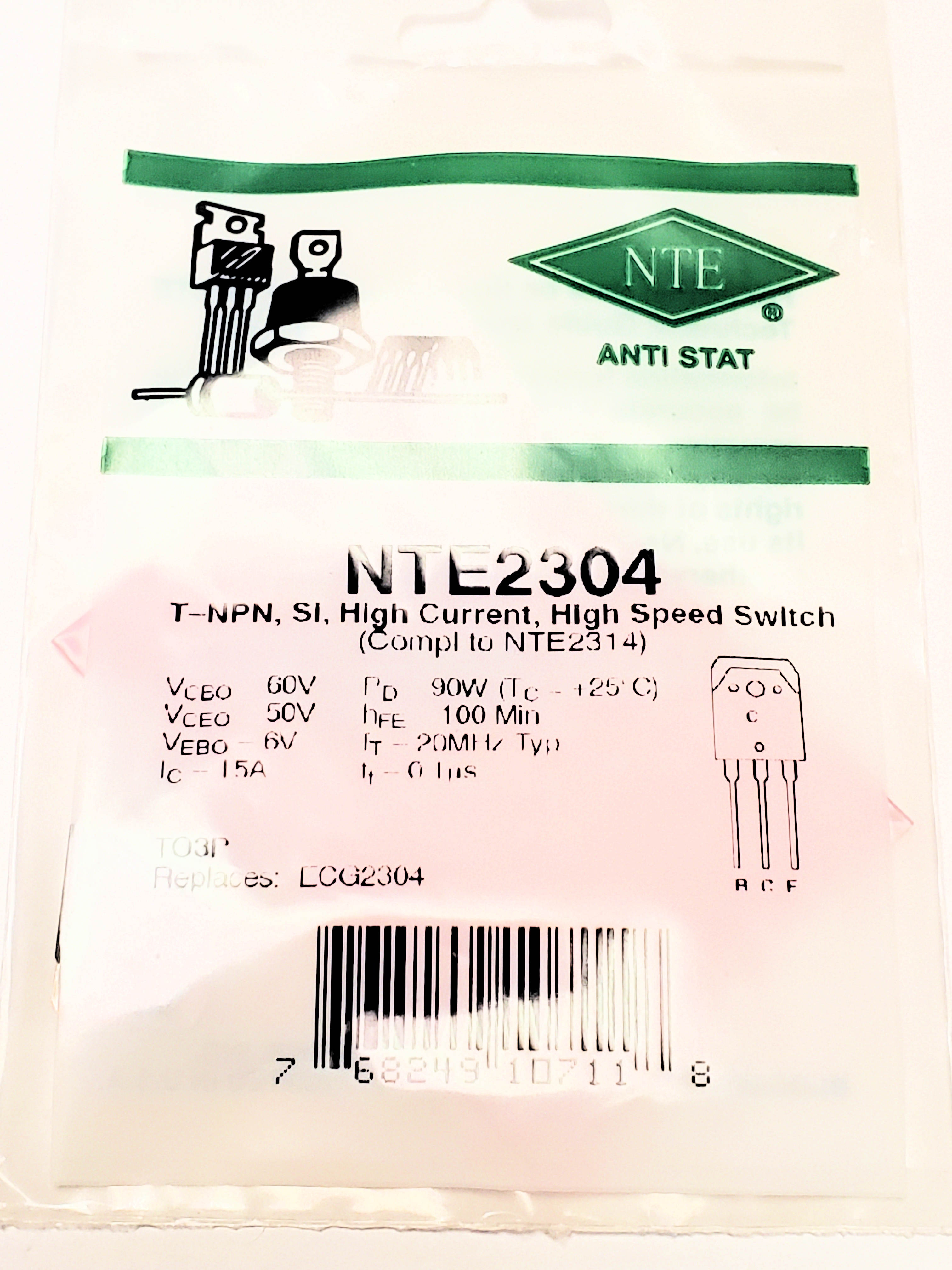 NTE2304  AKA 2SD1065  TO-3P