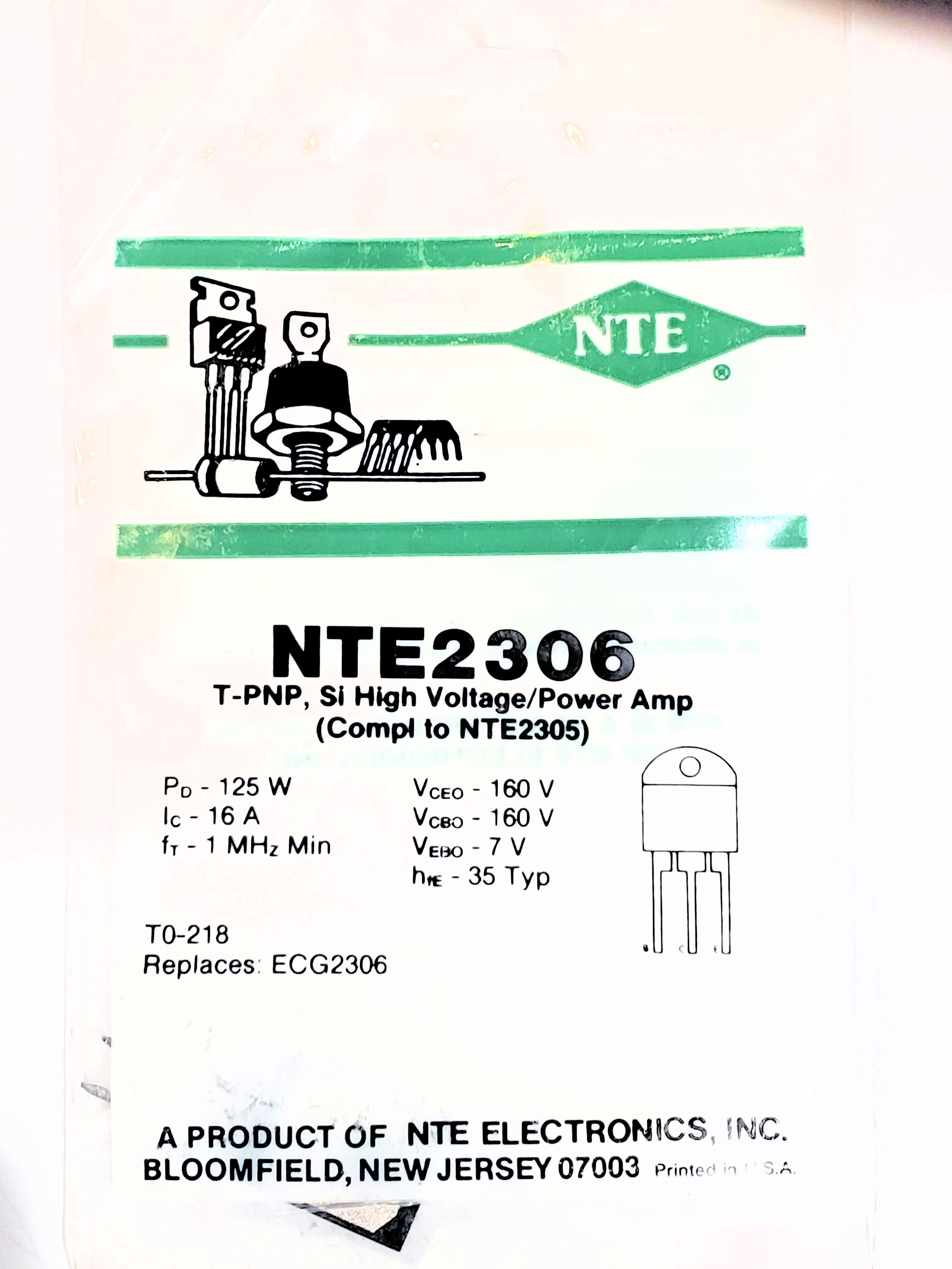 NTE2306 ALT2SA1295  TO-3P