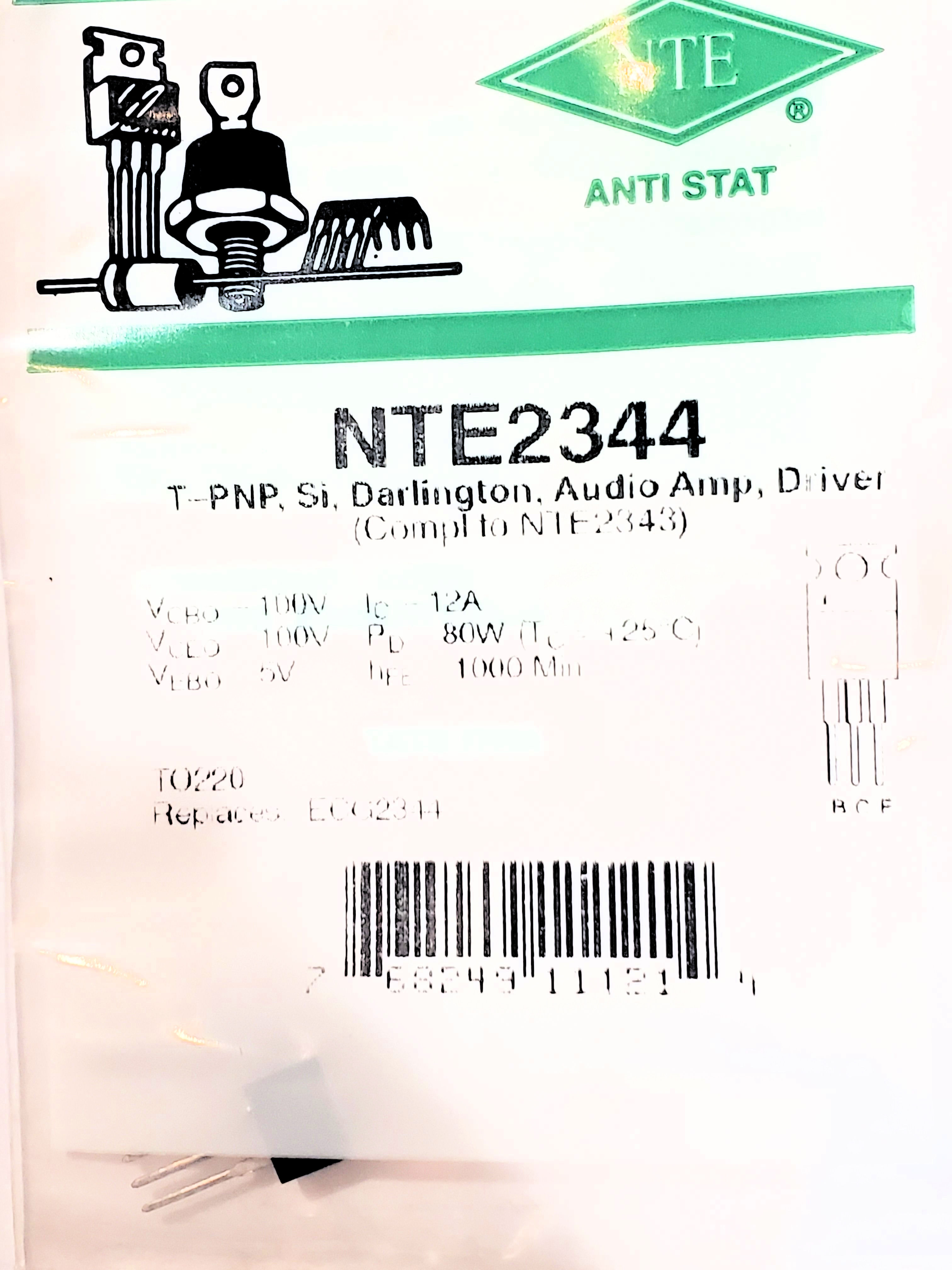 NTE2344 ALT BD898  TO-220