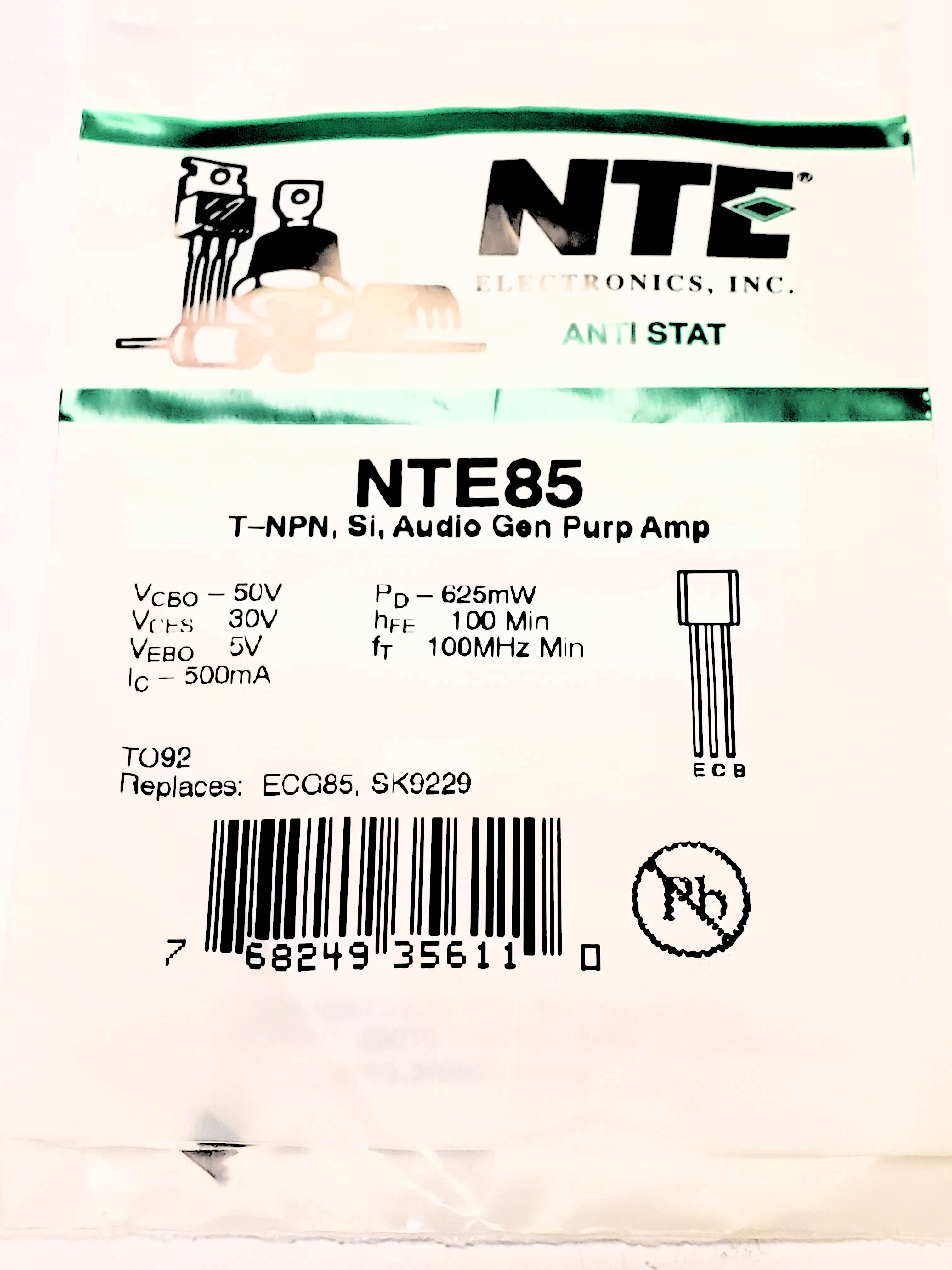 NTE85 ALT 2SC2003  TO-92