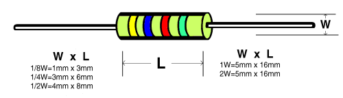 1.1K OHM 1/8W  CARBON FILM RESISTOR