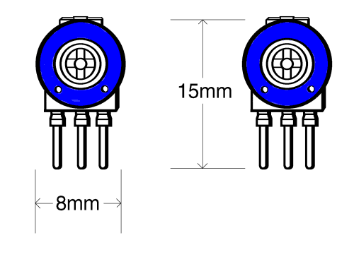 500 OHM VERTICLE CARBON TRIMMER 2R4-500V