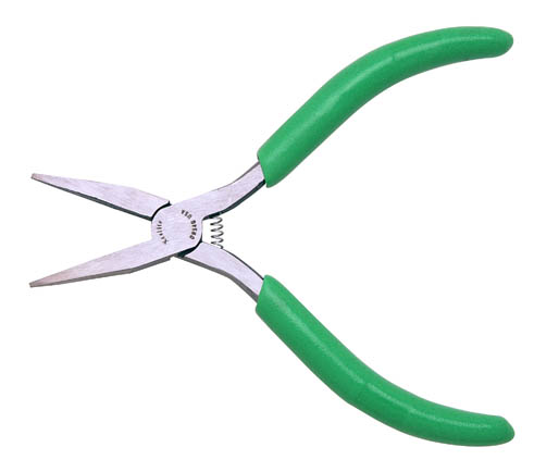 5" Flat Nose Pliers with Green Cushion Grips