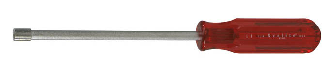 3/16" x 6" Extra Long - Full Hollow Shaft Nutdriver, Red Handle