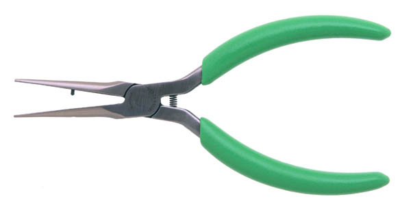 5 1/2" Long Nose Wiring and Pick-up Pliers with Green Cushion Gr