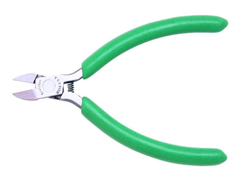 5 1/2" Long Nose Side Cutting Pliers with Green Cushion Grips