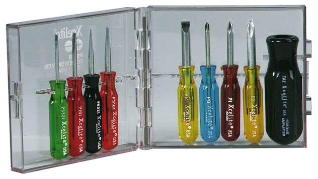 9-Piece Compact Convertible Screwdriver Set - Inch Sizes