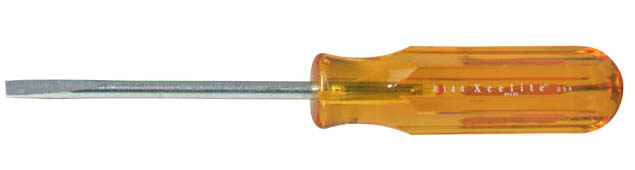 3/16" x 6" Regular Round Blade Screwdriver, Amber Handle