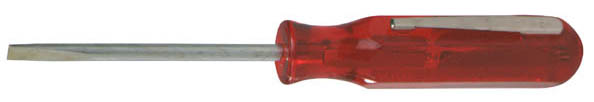 3/32" x 2" Round Blade Pocket Clip Style Screwdriver Red Handle