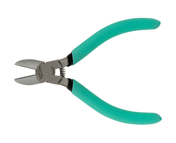 5" Oval Head Diagonal Cutter, Handle Coil Spring and Green Cushi