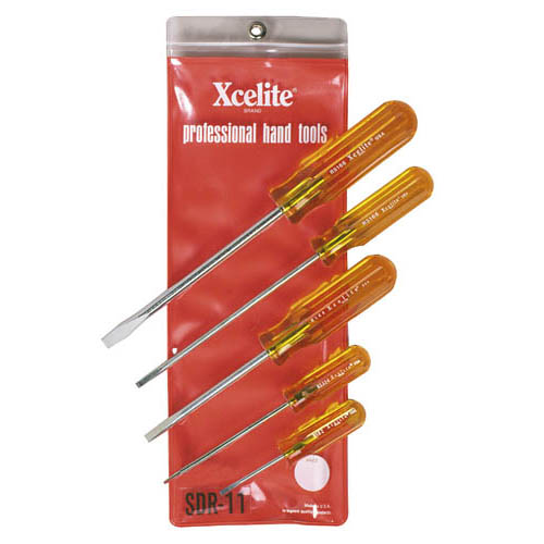 5-Piece Round Blade Screwdriver Set, Amber Handles