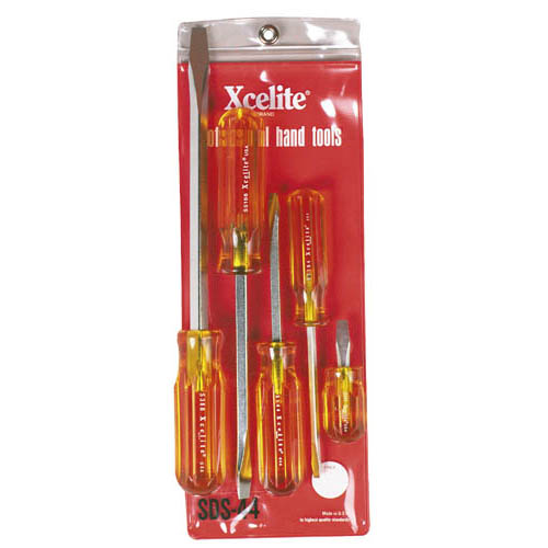 5-Piece Square Blade Screwdriver Set, Amber Handles