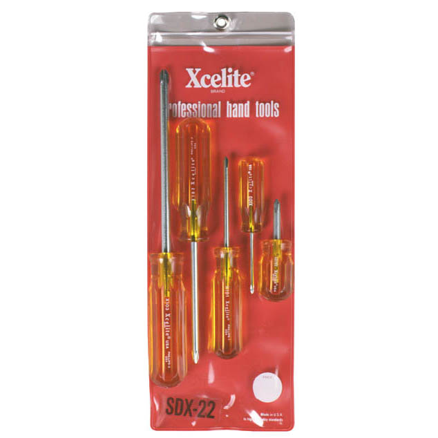 5-Piece Round Blade Phillips® Screwdriver Set, Amber Handles