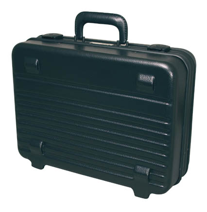 17 3/4" x 12 5/8" x 5 3/4" Black Polyethylene Attachê Tool Case-